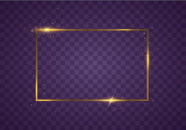 Premium Vector | Glowing rectangular frame with lights ...
