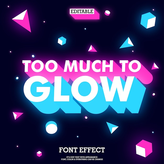 Download Premium Vector | Glowing text effect with 3d geometric ...