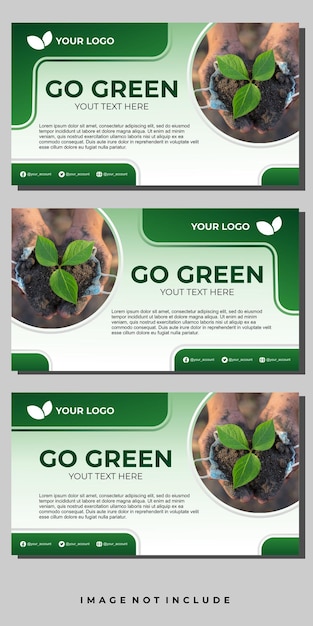 Premium Vector | Go green banner set