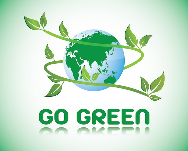 Premium Vector | Go green world