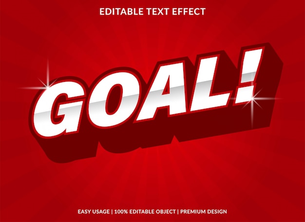 Premium Vector Goal Text Effect Template