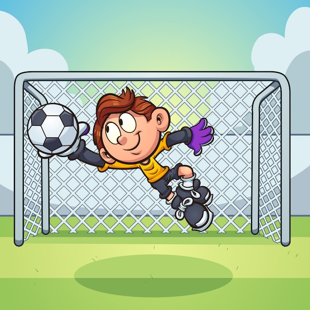 Premium Vector | Goalie boy