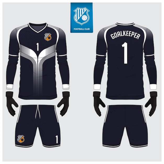 Download Goalkeeper jersey or soccer kit template | Premium Vector