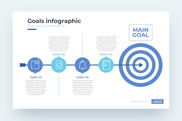 Goals infographic template | Free Vector