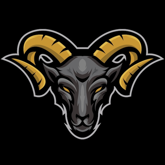 Goat head esport logo illustration Premium Vector