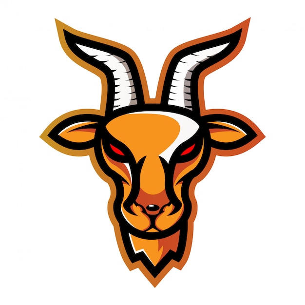 Goat head mascot logo Premium Vector