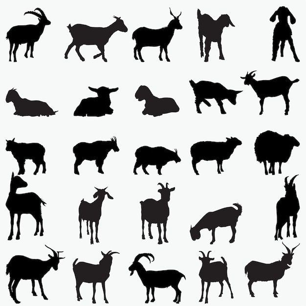 Download Premium Vector | Goat silhouettes