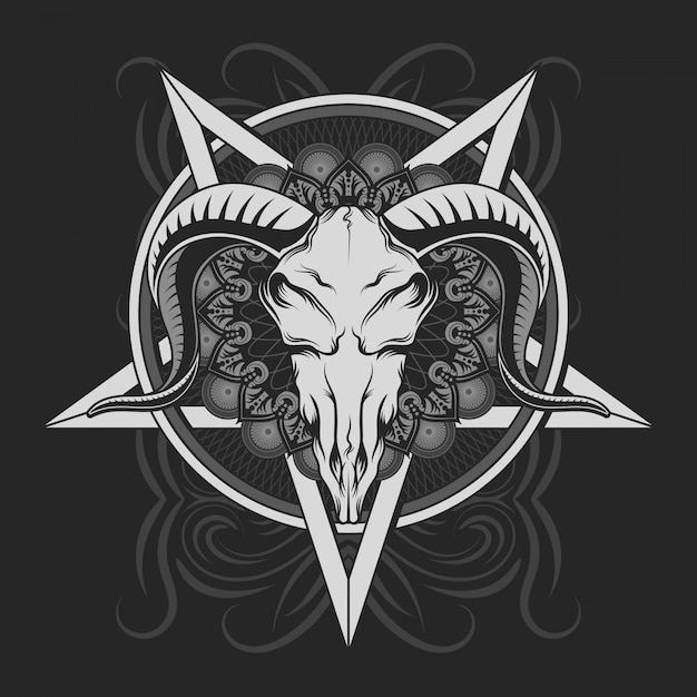 Premium Vector | Goat skull with mandala