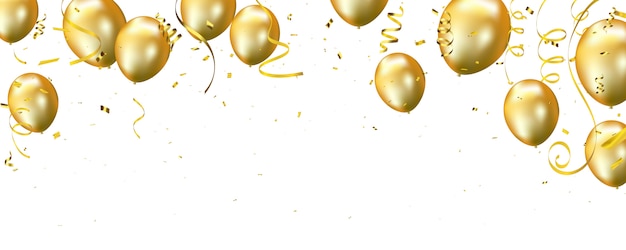 Premium Vector Gold Balloons Background 