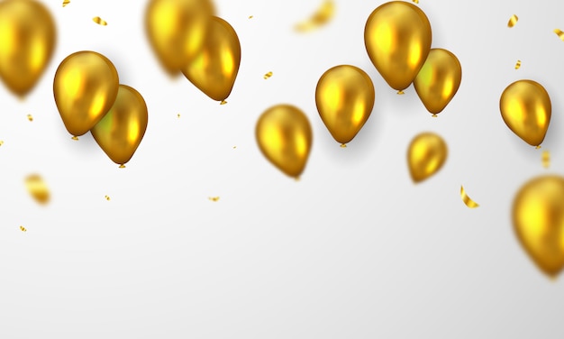 Premium Vector | Gold balloons background.