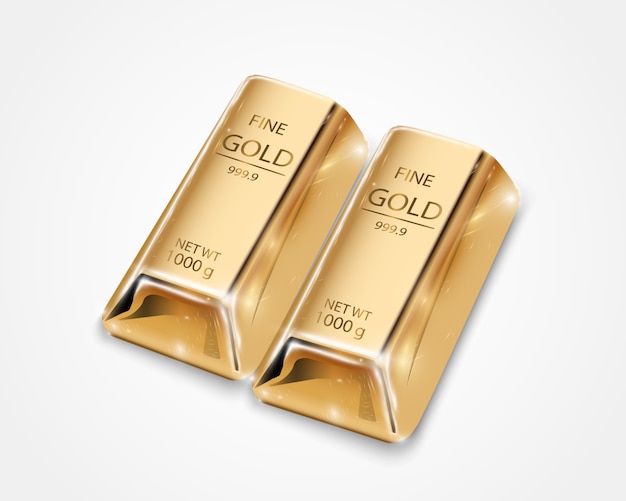 Premium Vector | Gold bar isolated on transparent background.