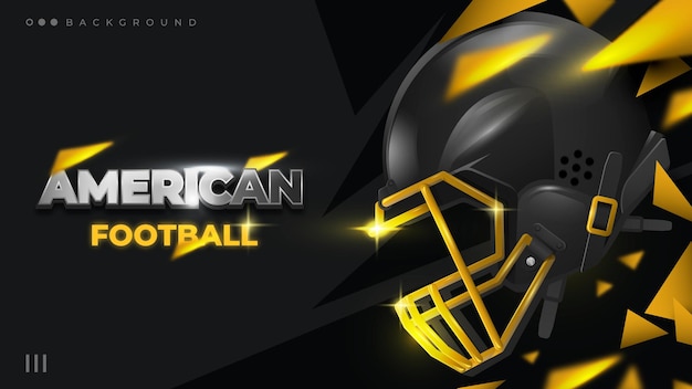 Premium Vector Gold and black american football helmet background