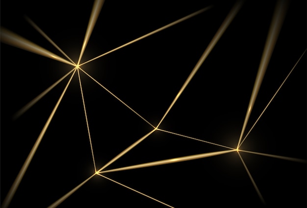 Free Vector Gold And Black Background Luxury Texture Geometric Lines Golden Grid