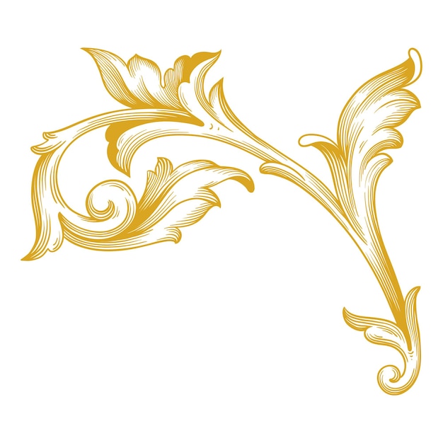 Premium Vector | Gold border and frame with baroque style. ornament ...