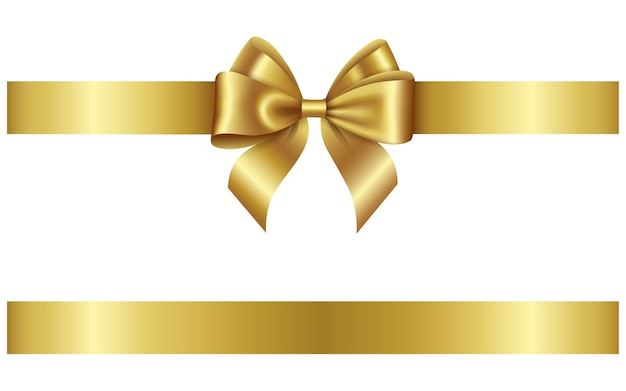 Premium Vector | Gold bow and ribbon