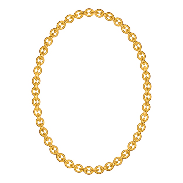 Gold chain jewelry isolated | Premium Vector