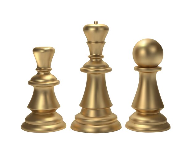 Premium Vector | Gold chess for idea concept