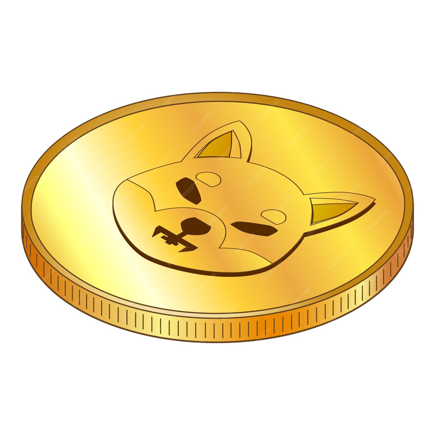 Premium Vector | Gold coin shiba inu shib in isometric top view ...