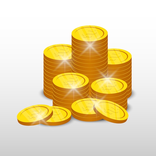 Premium Vector | Gold coins isolated