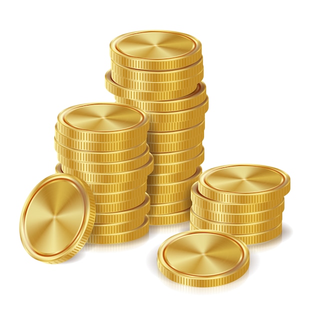 Premium Vector | Gold coins stacks