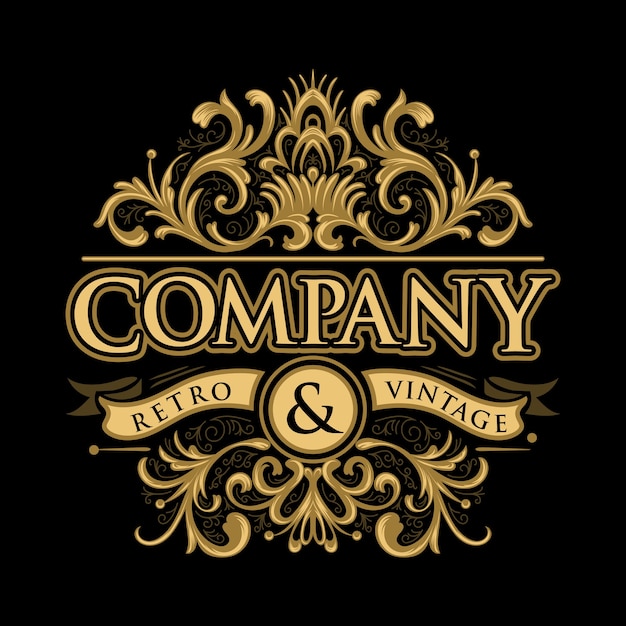 Premium Vector Gold Colored Unique Circle Vintage Label Logo Vector Premium Vector Gold Colored Unique Circle Vintage Label Logo Vector