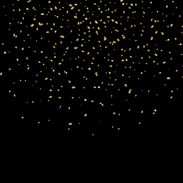 Gold Confetti On Black Background Vector Free Download