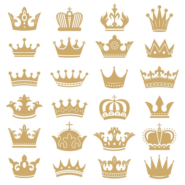 Download Premium Vector | Gold crown silhouette. royal crowns ...
