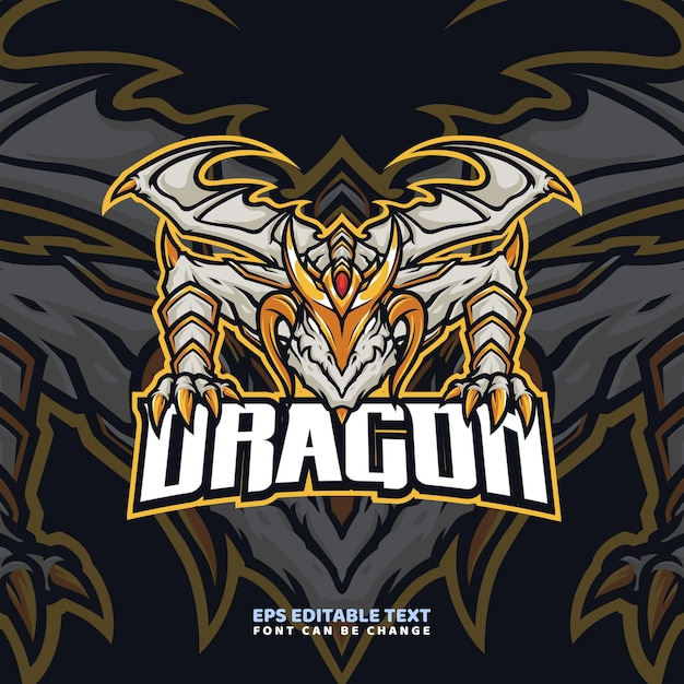 Premium Vector Gold Dragon Mascot Logo Template