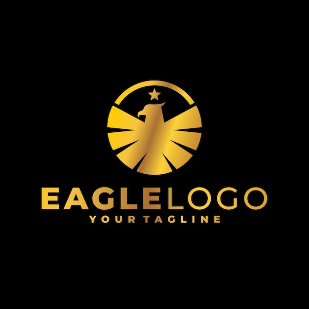 Premium Vector | Gold eagle logo