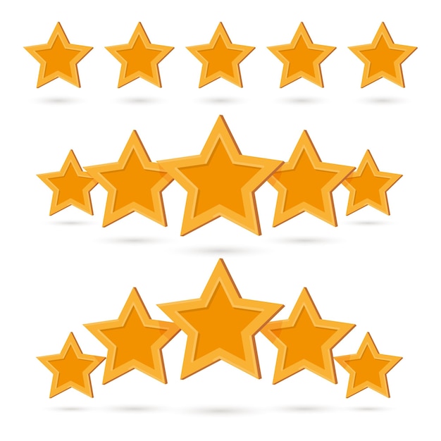 Premium Vector  Gold five star quality product appraisal insignia mark set. positive feedback 