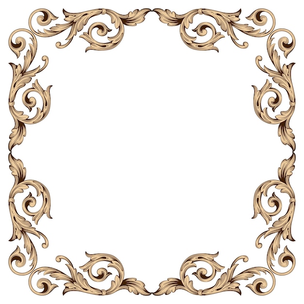 Premium Vector | Gold frame and border with baroque style. black and ...