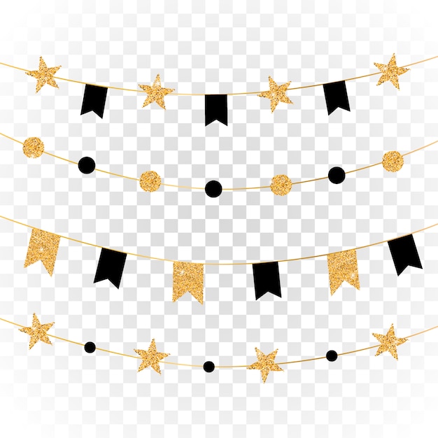 Premium Vector | Gold garland set.