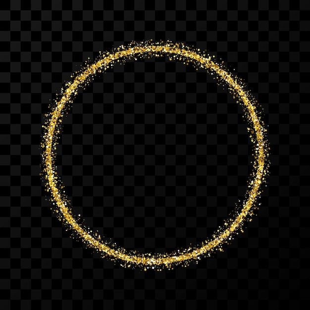 Premium Vector | Gold glitter frame. circle frame with shiny sparkles ...