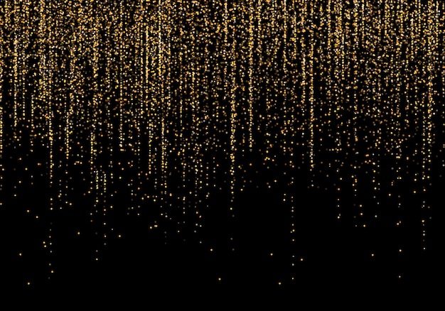 Premium Vector Gold Glitter Garlands Hanging Vertical Lines Falling
