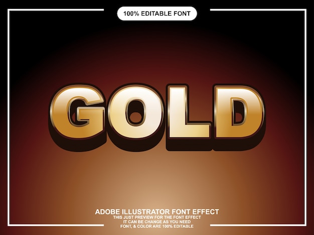 Premium Vector Gold Graphic Style Illustrator Editable Typography