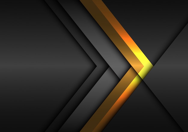 Gold grey arrow direction on dark metallic background. Premium Vector
