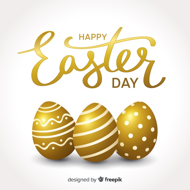 Gold Happy Easter Day Background 