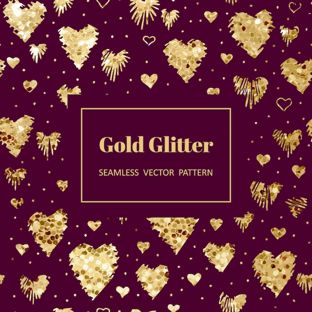 Download Gold heart pattern | Premium Vector
