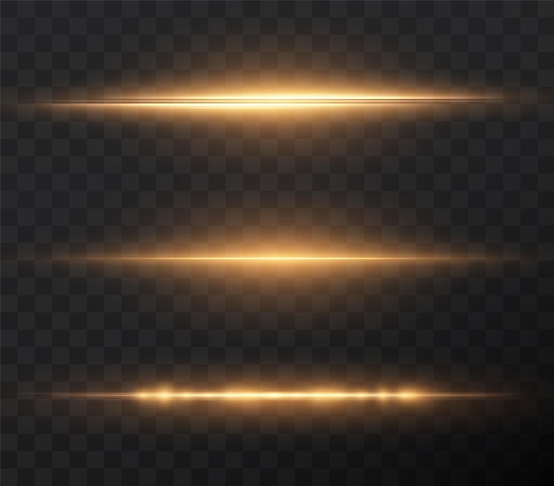 Premium Vector Gold Horizontal Lens Flares Pack Laser Beams Horizontal Light Rays Png Effect