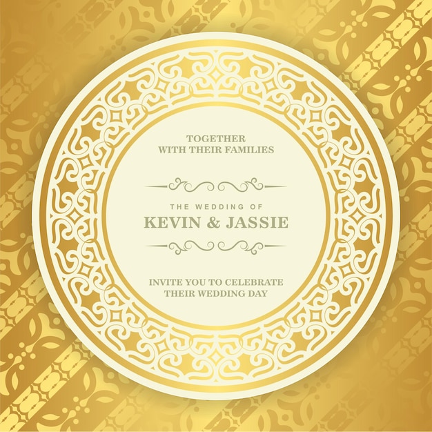 Premium Vector | Gold invitation background style ornamental pattern