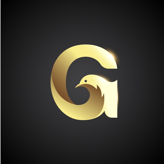 Premium Vector Gold Letter G With Dove Logo Concept Creative And Elegant Logo Design Template