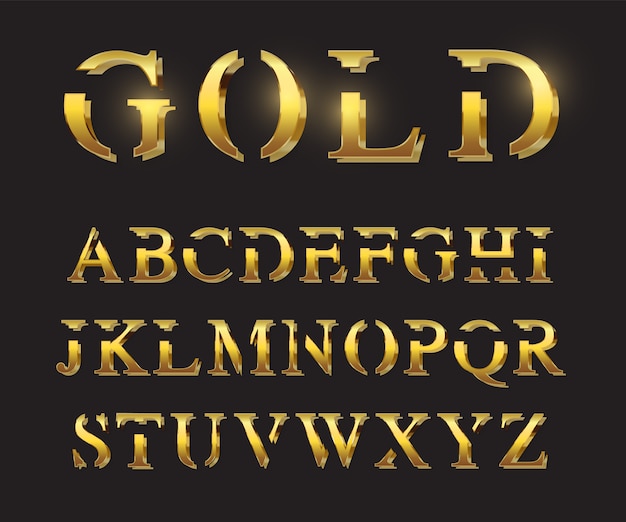 gold letters template vector premium download