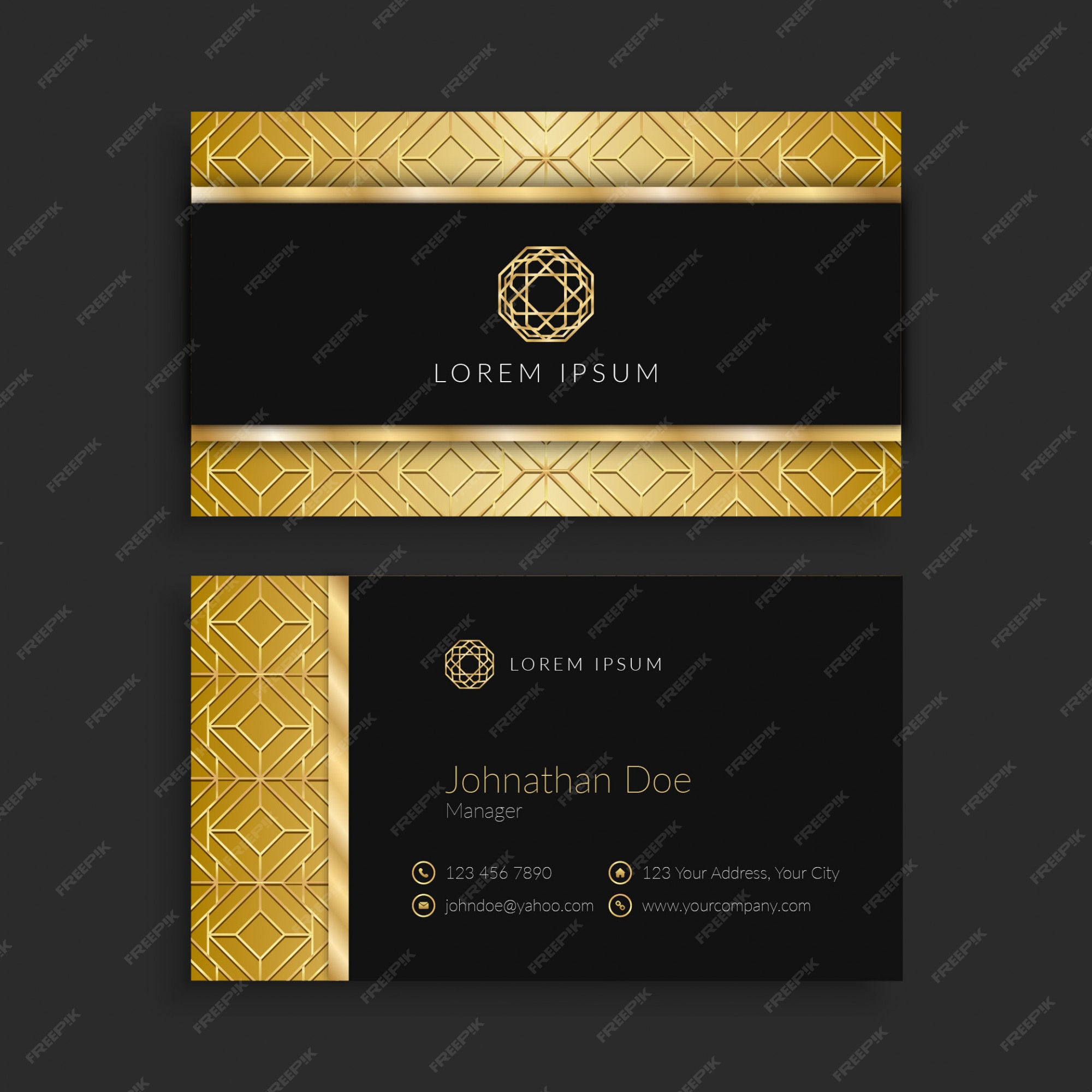 Premium Vector | Gold luxury business card template