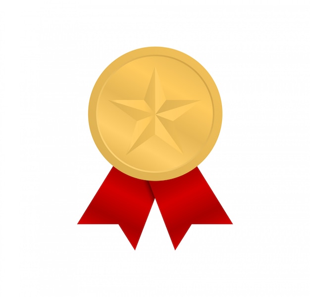 Download Free Gold Medal With A Star And With Red Ribbons Premium Vector Use our free logo maker to create a logo and build your brand. Put your logo on business cards, promotional products, or your website for brand visibility.