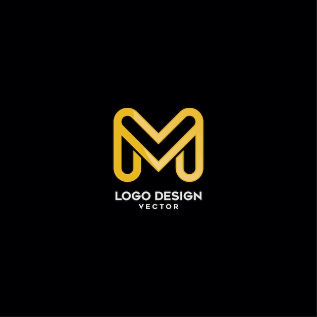 Download Gold monogram m letter logo design | Premium Vector