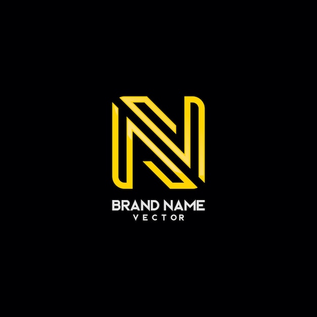  Gold monogram n symbol logo template