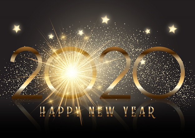 Free Vector | Gold new year background with sparkle effect