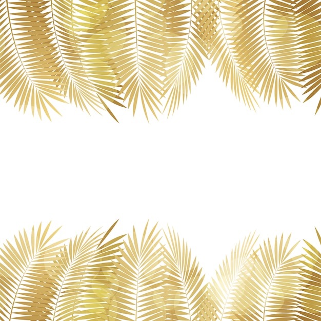 Gold palm leaf background. | Premium Vector