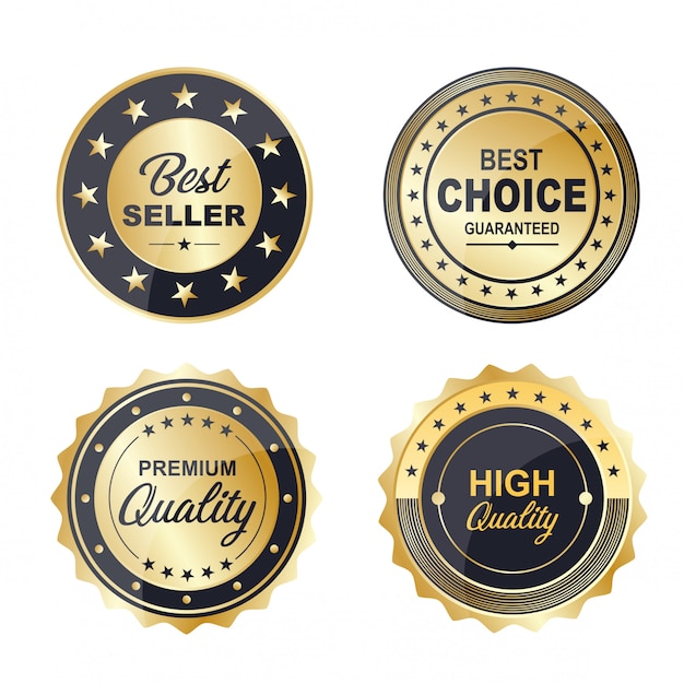 Premium Vector | Gold premium badges collection