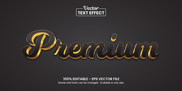 Premium Vector | Gold premium luxury text effect, editable text effect